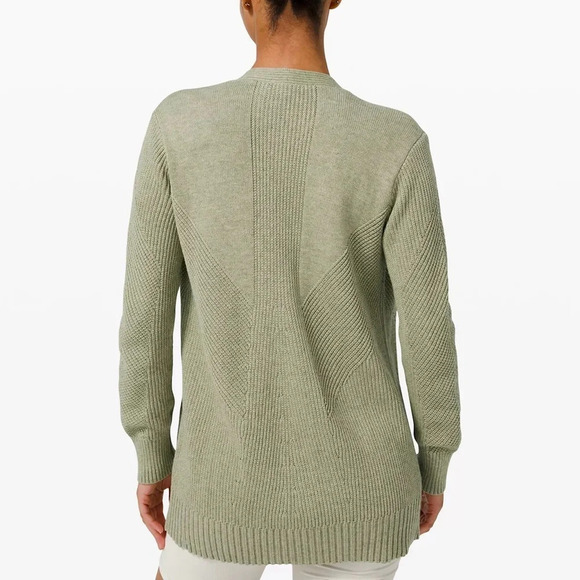 Lululemon Cotton Knit Textured Wrap Rosemary Green Size 6 - Picture 3 of 8
